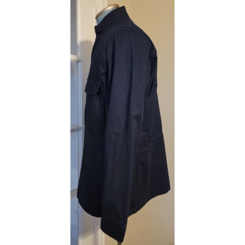 Theory Men's Eclipse Full Zip Over Shirt‎ Jacket men Sz XL Blue Side Pockets - Picture 2 of 9
